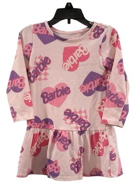 Barbie Pink & Purple Logo Heart Dress 2T